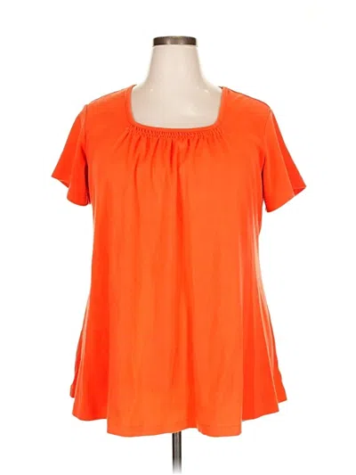 Pre-owned Woman Within Short Sleeve Blouse In Orange