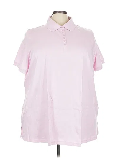 Pre-owned Woman Within Short Sleeve Blouse In Pink