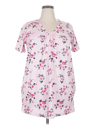 Pre-owned Woman Within Short Sleeve Blouse In Pink