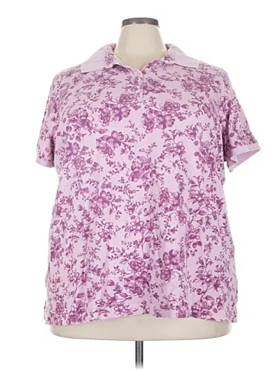 Pre-owned Woman Within Short Sleeve Blouse In Purple