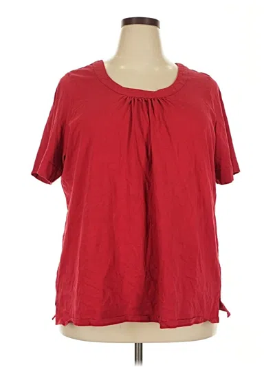 Pre-owned Woman Within Short Sleeve Blouse In Red