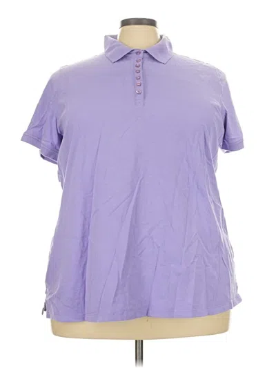 Pre-owned Woman Within Short Sleeve Polo Shirt In Purple