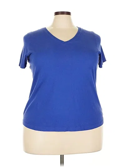 Pre-owned Woman Within Short Sleeve T-shirt In Blue