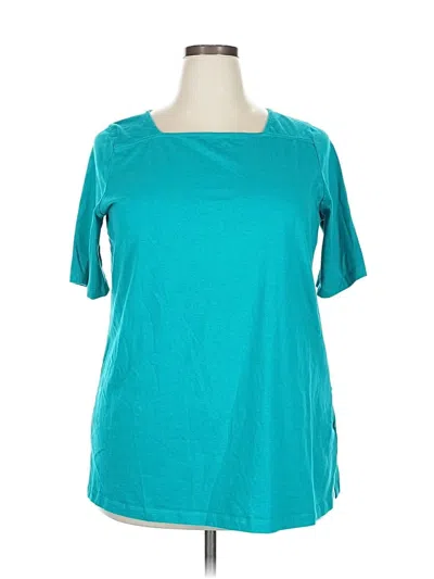 Pre-owned Woman Within Short Sleeve T-shirt In Blue