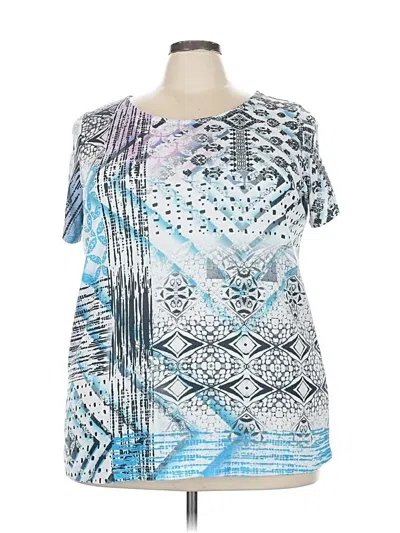 Pre-owned Woman Within Short Sleeve T-shirt In Blue