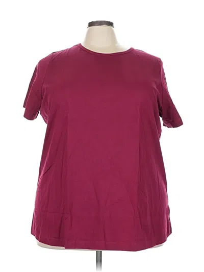Pre-owned Woman Within Short Sleeve T-shirt In Burgundy
