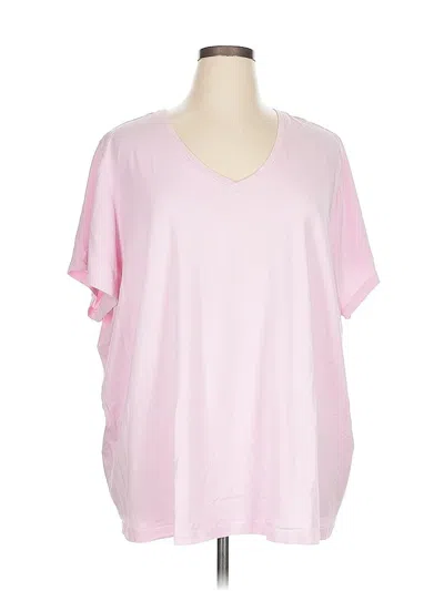 Pre-owned Woman Within Short Sleeve T-shirt In Pink