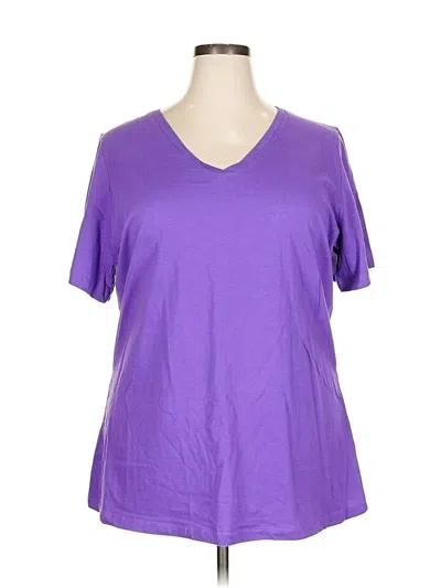 Pre-owned Woman Within Short Sleeve T-shirt In Purple