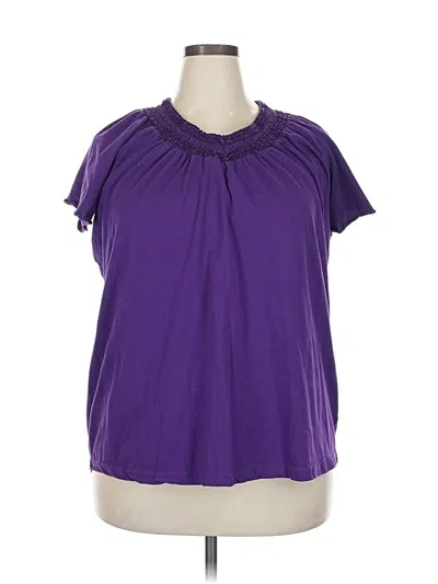 Pre-owned Woman Within Short Sleeve T-shirt In Purple
