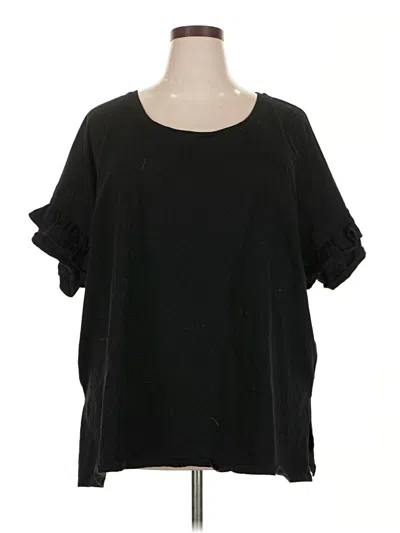 Pre-owned Woman Within Short Sleeve T-shirt In Black