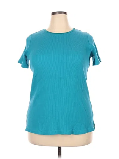 Pre-owned Woman Within Short Sleeve T-shirt In Blue