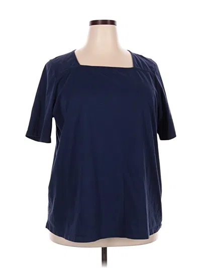 Pre-owned Woman Within Short Sleeve T-shirt In Blue