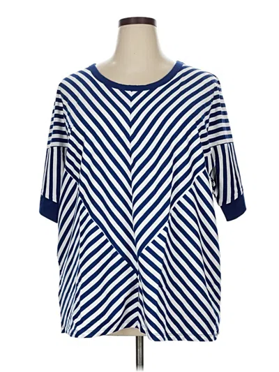 Pre-owned Woman Within Short Sleeve T-shirt In Blue