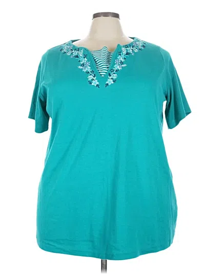 Pre-owned Woman Within Short Sleeve T-shirt In Blue