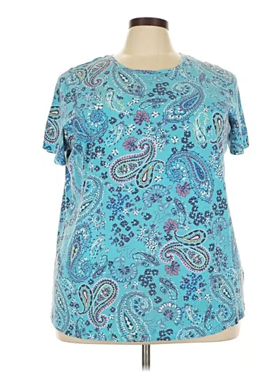 Pre-owned Woman Within Short Sleeve T-shirt In Blue