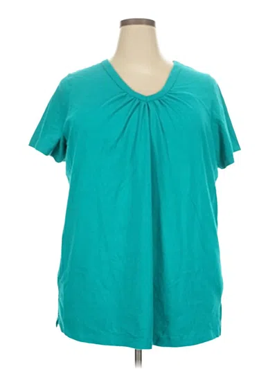 Pre-owned Woman Within Short Sleeve T-shirt In Blue