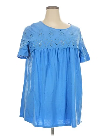 Pre-owned Woman Within Short Sleeve T-shirt In Blue
