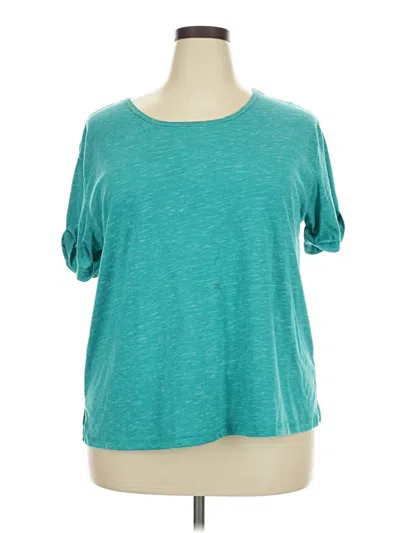 Pre-owned Woman Within Short Sleeve T-shirt In Blue