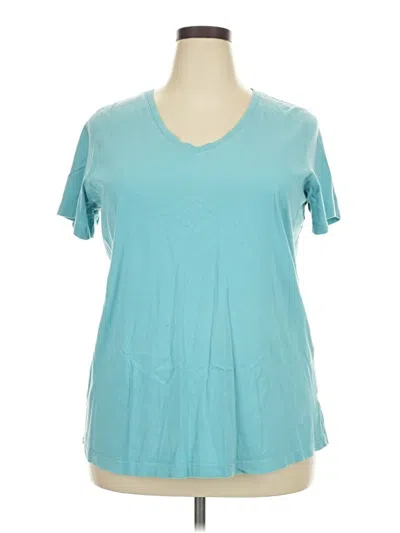 Pre-owned Woman Within Short Sleeve T-shirt In Blue