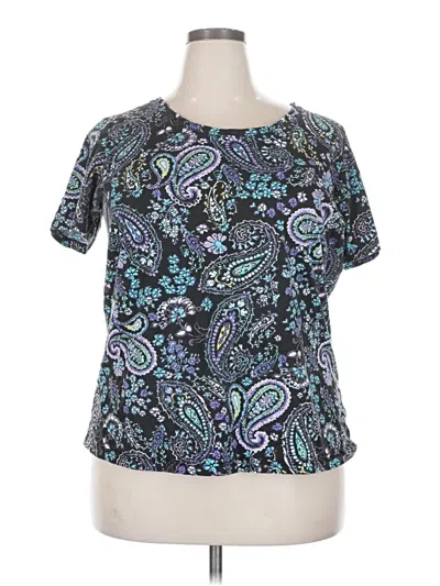 Pre-owned Woman Within Short Sleeve T-shirt In Blue