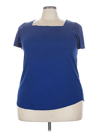 Pre-owned Woman Within Short Sleeve T-shirt In Blue