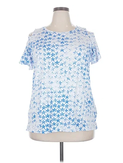 Pre-owned Woman Within Short Sleeve T-shirt In Blue