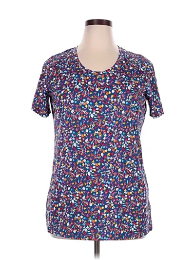 Pre-owned Woman Within Short Sleeve T-shirt In Blue