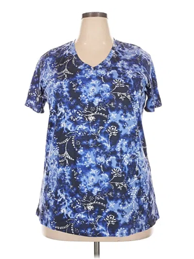 Pre-owned Woman Within Short Sleeve T-shirt In Blue