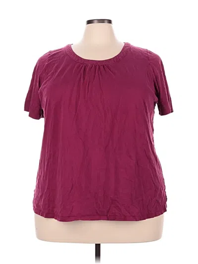 Pre-owned Woman Within Short Sleeve T-shirt In Burgundy