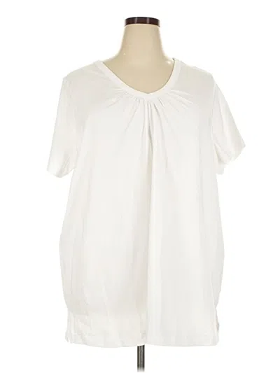 Pre-owned Woman Within Short Sleeve T-shirt In Ivory