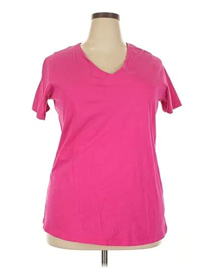 Pre-owned Woman Within Short Sleeve T-shirt In Pink