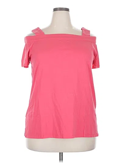 Pre-owned Woman Within Short Sleeve T-shirt In Pink