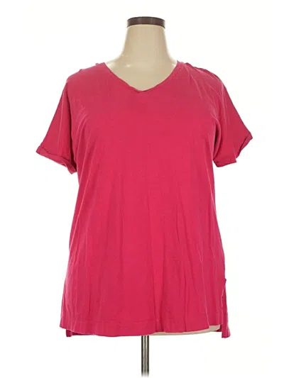 Pre-owned Woman Within Short Sleeve T-shirt In Pink