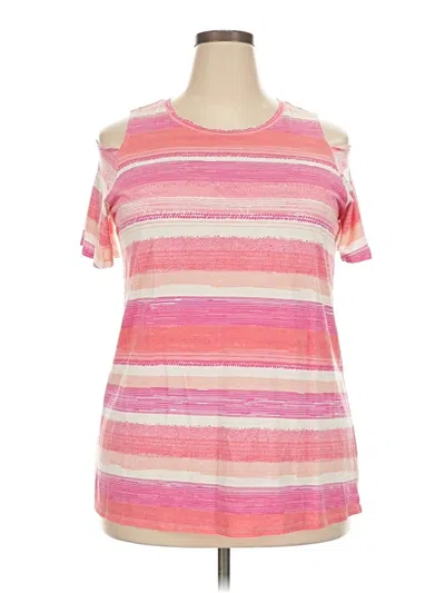 Pre-owned Woman Within Short Sleeve T-shirt In Pink