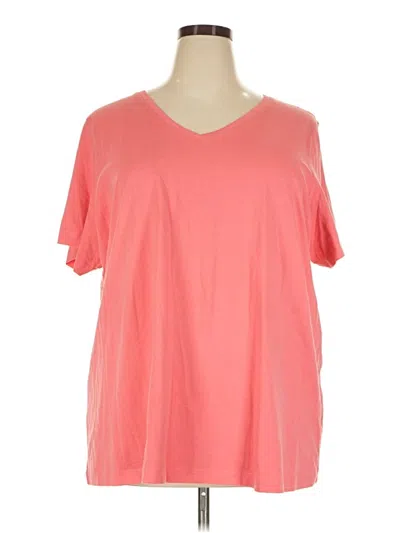 Pre-owned Woman Within Short Sleeve T-shirt In Pink