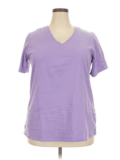 Pre-owned Woman Within Short Sleeve T-shirt In Purple