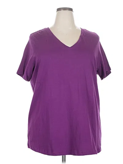 Pre-owned Woman Within Short Sleeve T-shirt In Purple