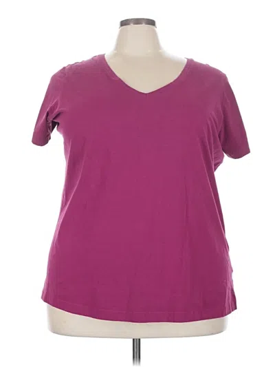 Pre-owned Woman Within Short Sleeve T-shirt In Purple