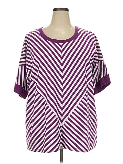 Pre-owned Woman Within Short Sleeve T-shirt In Purple