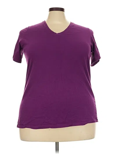 Pre-owned Woman Within Short Sleeve T-shirt In Purple