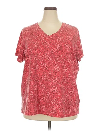 Pre-owned Woman Within Short Sleeve T-shirt In Red