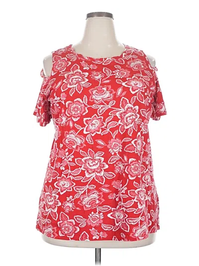 Pre-owned Woman Within Short Sleeve T-shirt In Red