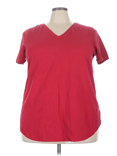 Pre-owned Woman Within Short Sleeve T-shirt In Red