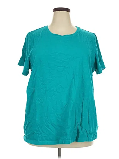 Pre-owned Woman Within Short Sleeve T-shirt In Teal