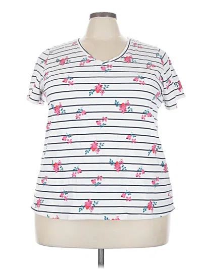 Pre-owned Woman Within Short Sleeve T-shirt In White