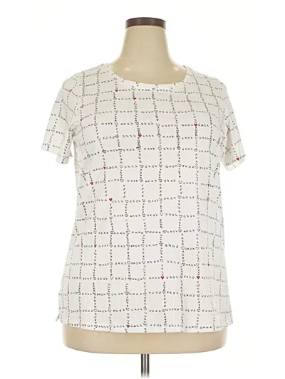 Pre-owned Woman Within Short Sleeve T-shirt In White