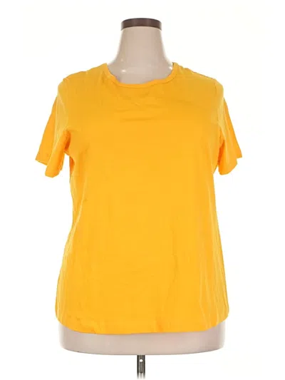 Pre-owned Woman Within Short Sleeve T-shirt In Yellow