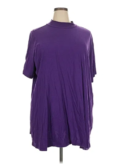 Pre-owned Woman Within Short Sleeve Turtleneck In Purple