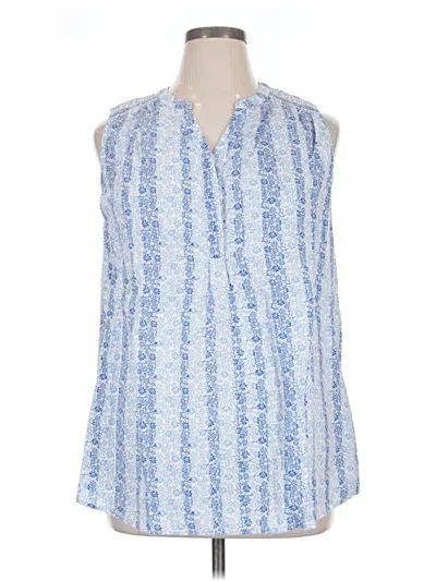 Pre-owned Woman Within Sleeveless Blouse In Blue