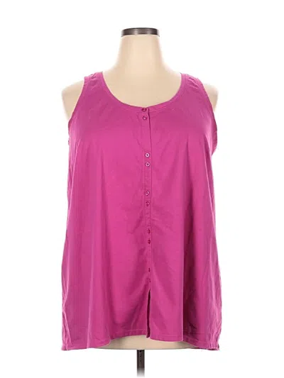 Pre-owned Woman Within Sleeveless Blouse In Pink